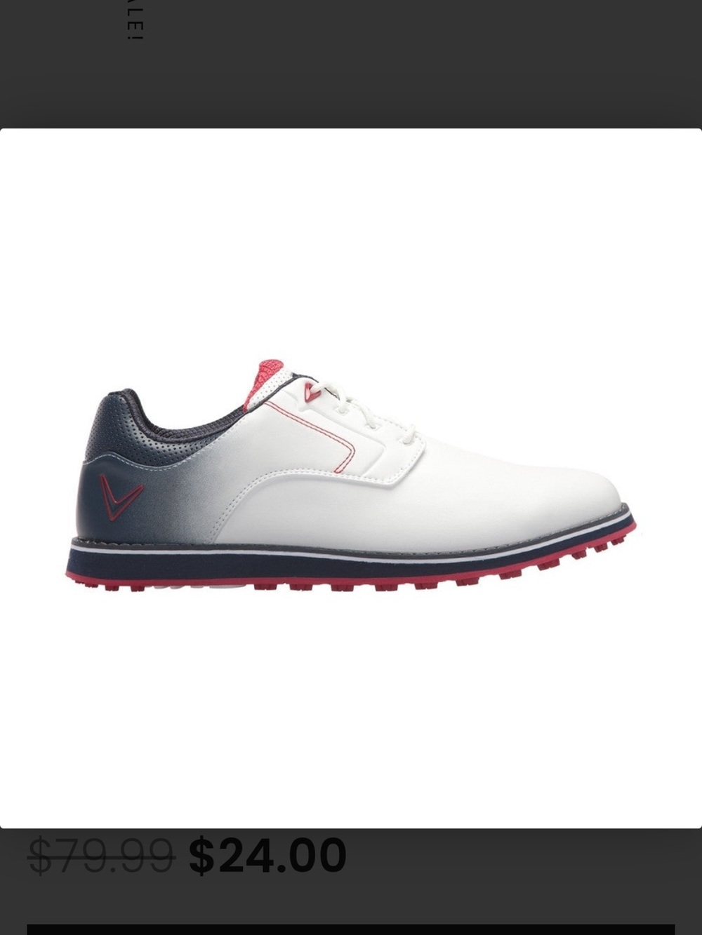 Callaway Men's White Navy Red Golf Sneakers